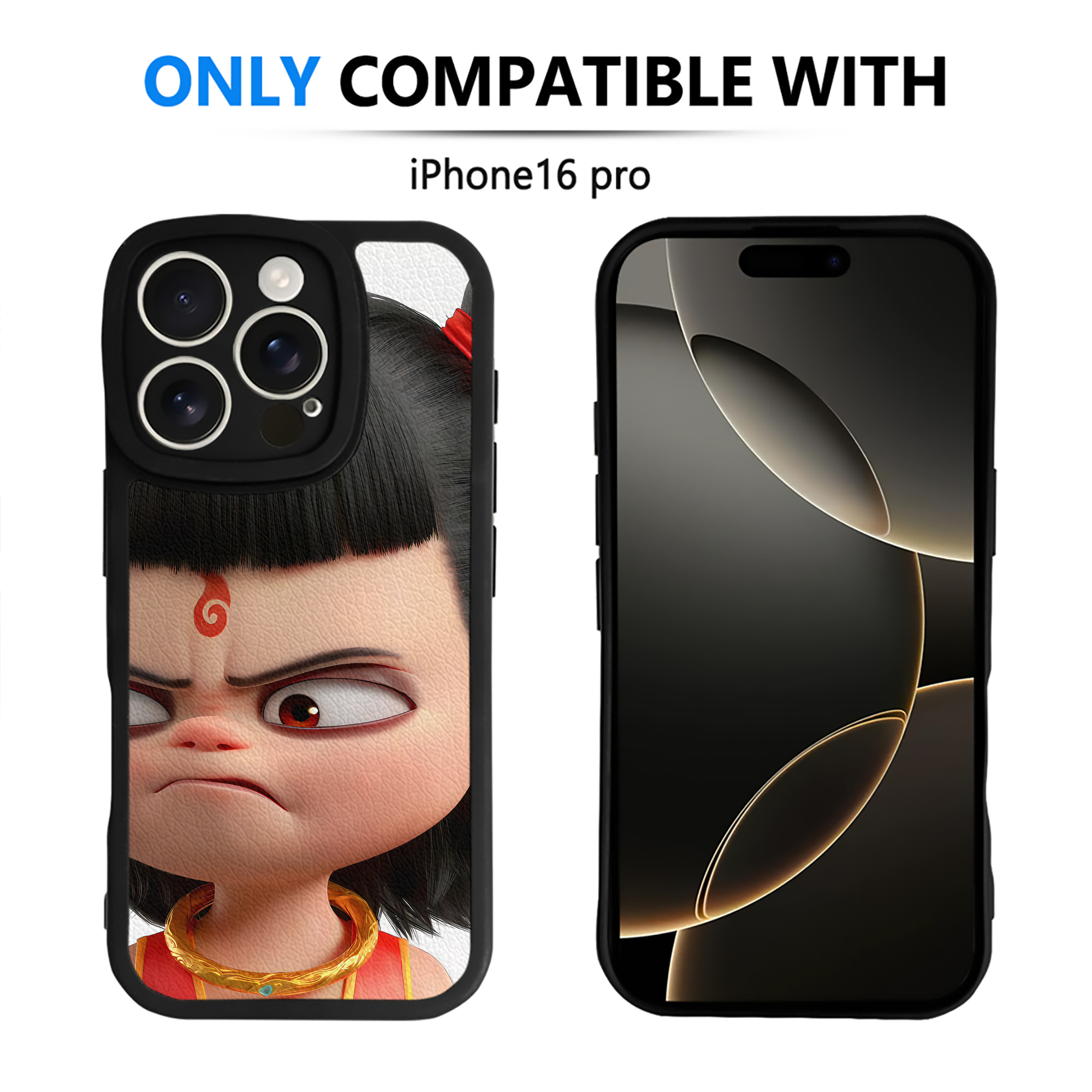 （画像用） Ne Zha 2 ナタ 魔童の大暴れ 【iPhone 16シリーズ対応】シリコンスマホケース（レザー調） 材質：シリコン